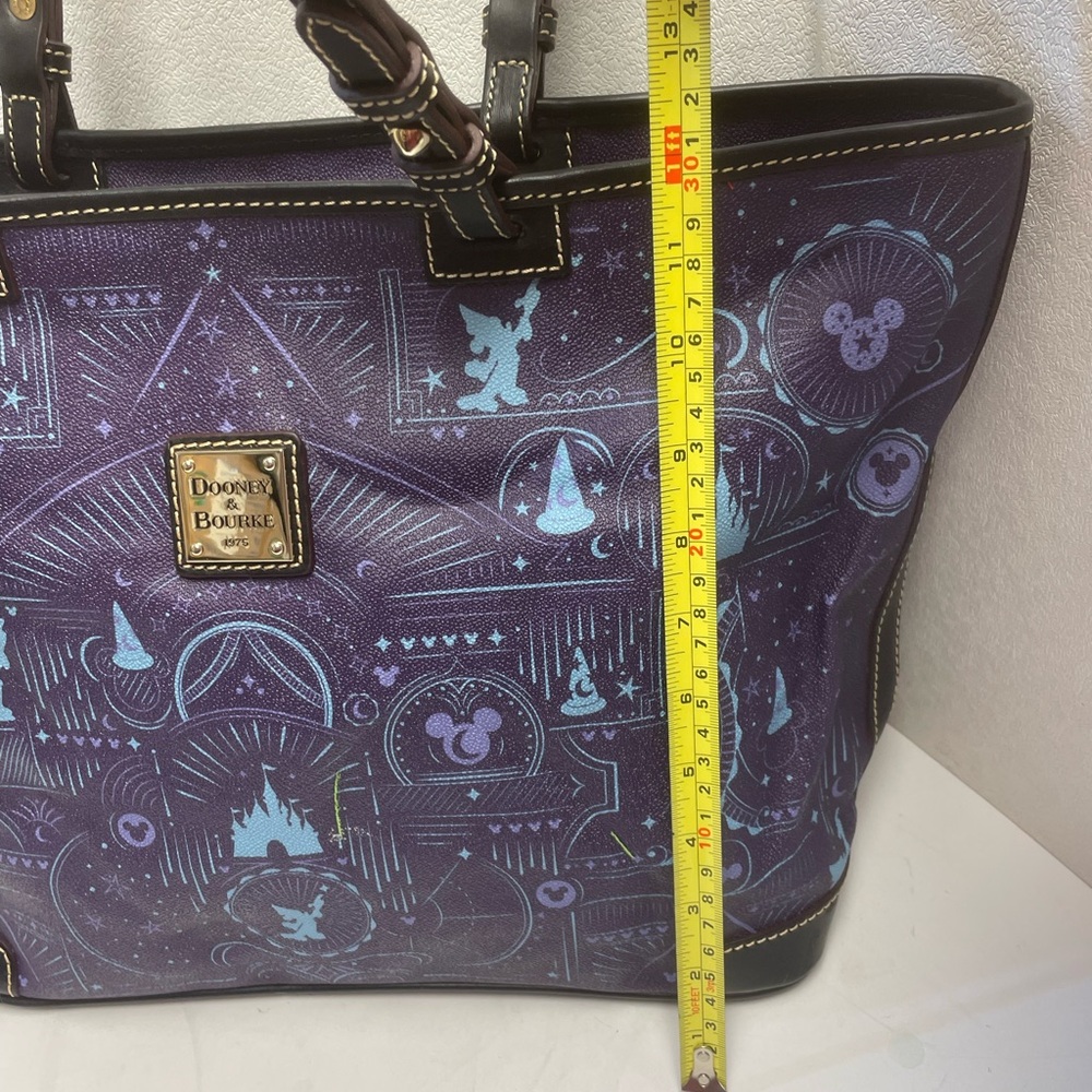 Disney Dooney & Bourke 2017 Fantasia Sorcerer Mickey Mouse Tote Bag Purse Purple - Picture 7 of 13